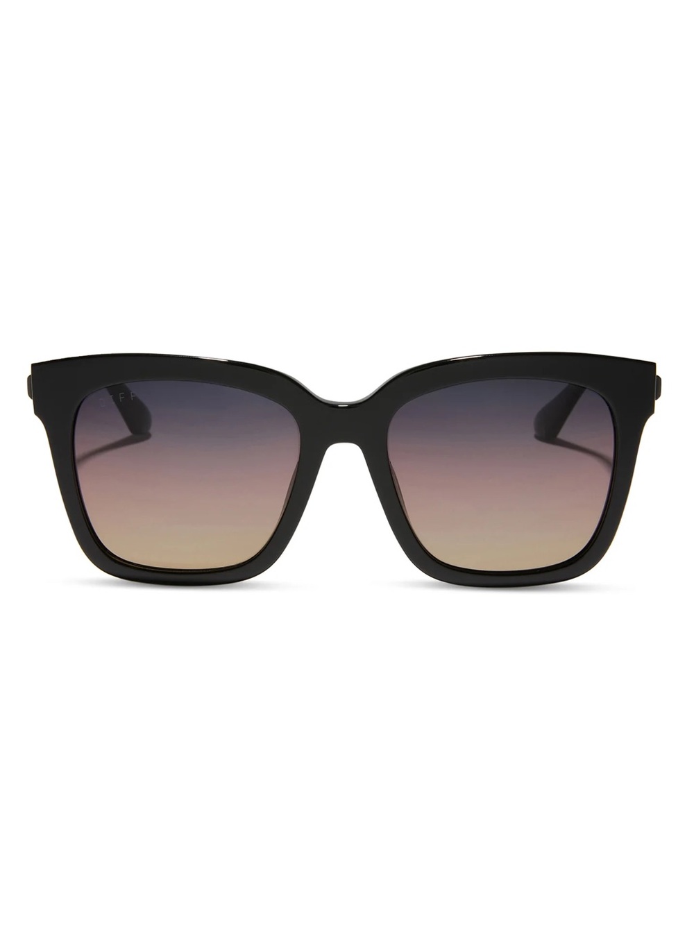 Diff Eyewear Polarized Black Oversized Women's Sunglasses with Dark Brown Lenses